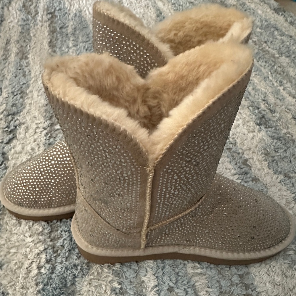 INC Adrief cream beige sparkle rhinestone boots size 7
